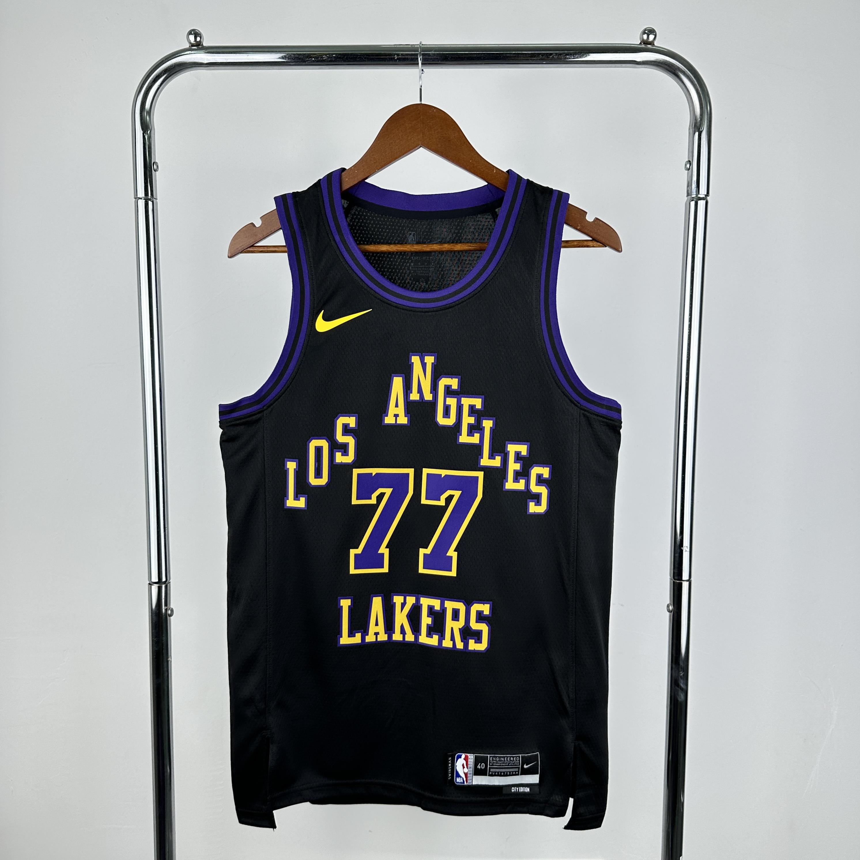 Men Los Angeles Lakers #77 Doncic Black City Edition Season Nike 2025 NBA Jersey style 1->->NBA Jersey